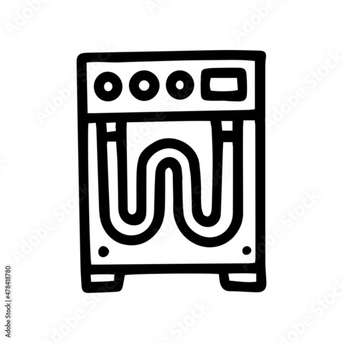 electric heating element line vector doodle simple icon
