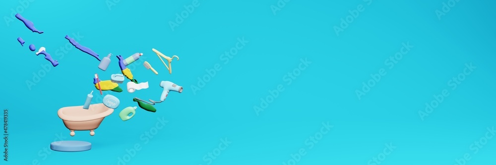 3d rendering of using bathroom equipment in Solomon Island for data display social media and website cover 3d rendering of using bathroom equipment in Solomon Island for data display social media and website cover