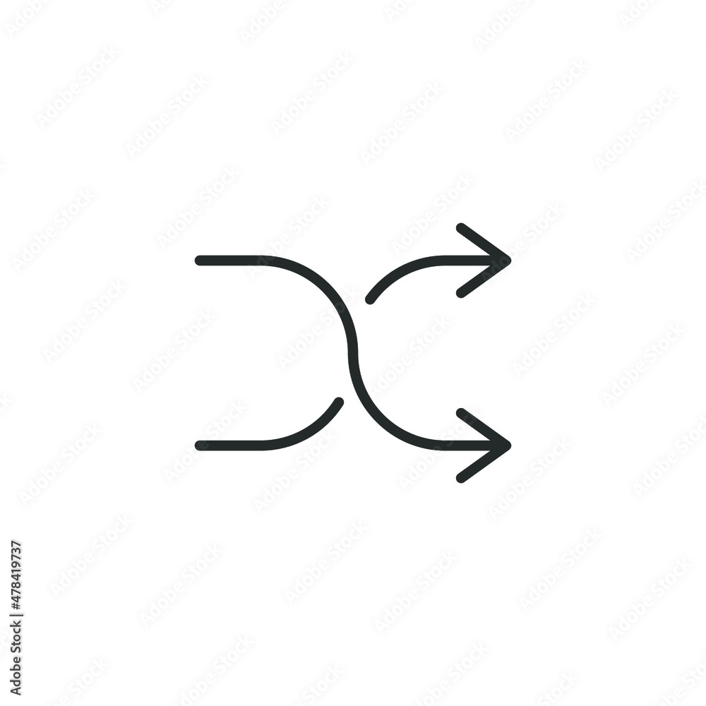 simple vector icon random music editable. isolated on white background. simple vector icon random music editable. isolated on white background.