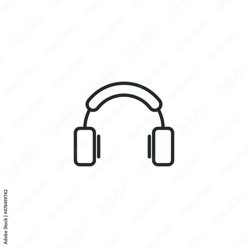 simple vector icon headset editable. isolated on white background. simple vector icon headset editable. isolated on white background.