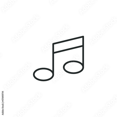 simple vector icon music editable. isolated on white background.