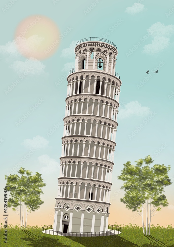 Torre de Pisa illustration 