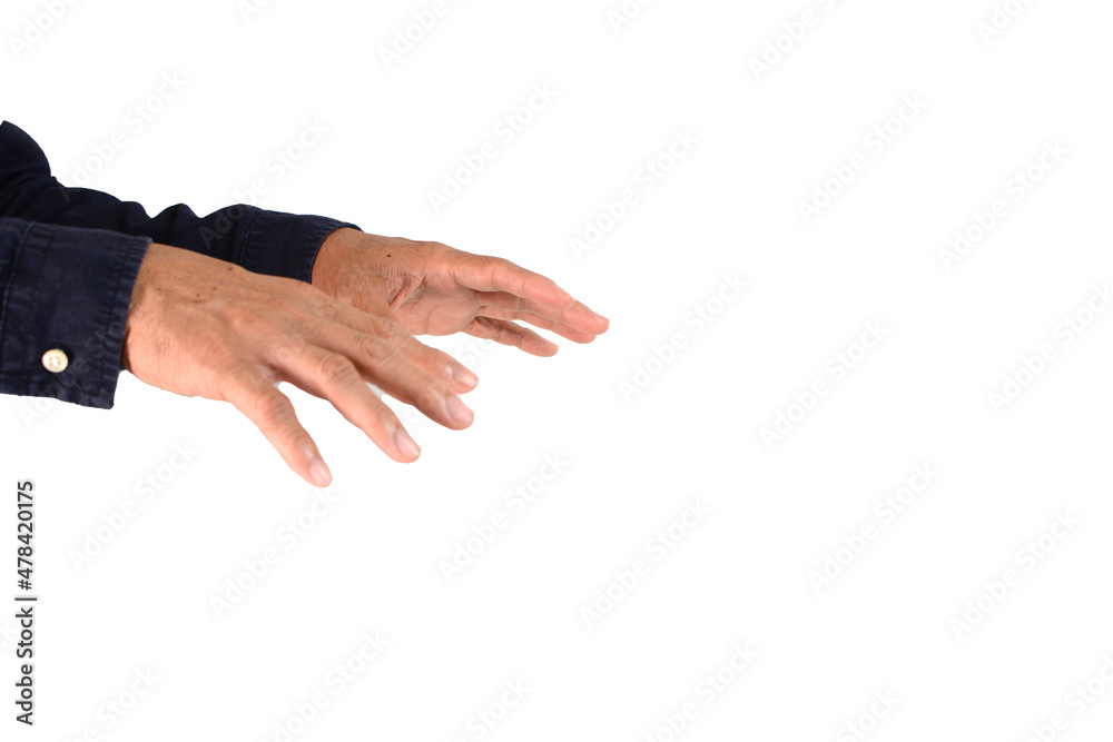 Empty hand holding isolated on the white background. Empty hand holding isolated on the white background.