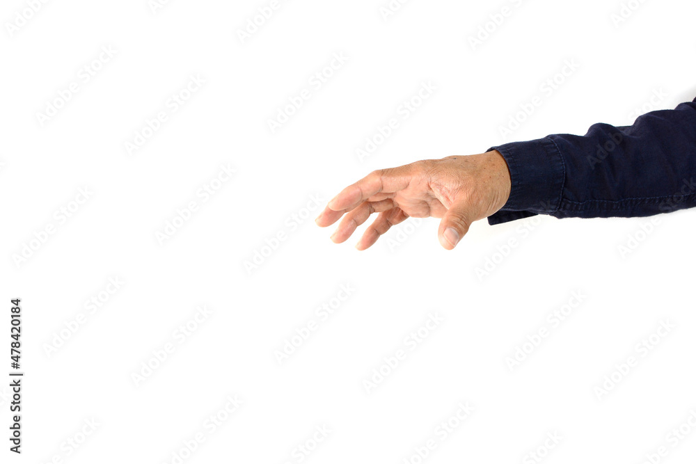 Empty hand holding isolated on the white background. Empty hand holding isolated on the white background.