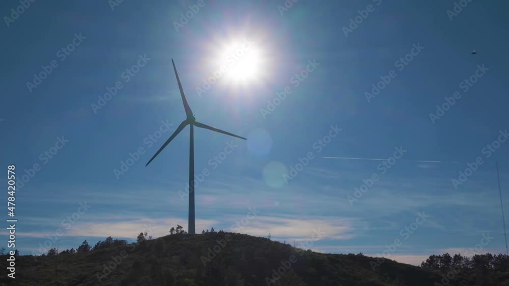 Rotating Wind Turbine Aerial Fly over Rotating Wind Turbine Aerial Fly over
