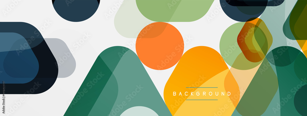 Color bubbles and rounded geometric shapes on white. Vector geometric minimal abstract background for wallpaper, banner, background, landing page Color bubbles and rounded geometric shapes on white. Vector geometric minimal abstract background for wallpaper, banner, background, landing page