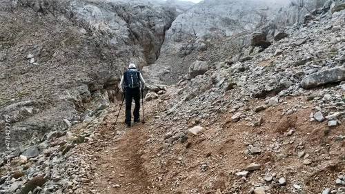 Mountaineers climbing at Karayalak Valley in Nigde, Turkey. Aladaglar is most important mountain range in Turkey. photo