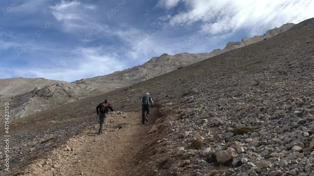 Mountaineers climbing at Aladaglar Mount Emler in Nigde, Turkey. Aladaglar is most important mountain range in Turkey. Mountaineers climbing at Aladaglar Mount Emler in Nigde, Turkey. Aladaglar is most important mountain range in Turkey.