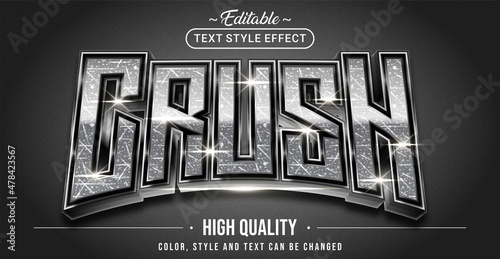 Editable text style effect - Crush text style theme.