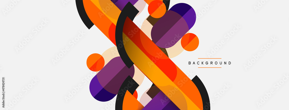 Round geometric shapes lines and circles. Vector template for wallpaper banner background or landing page Round geometric shapes lines and circles. Vector template for wallpaper banner background or landing page