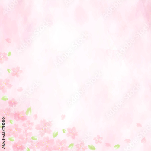 葉桜の背景イラスト
