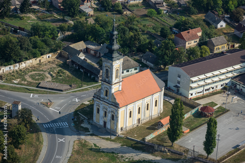 Obraz premium Historic Church Village Dalj Croatia
