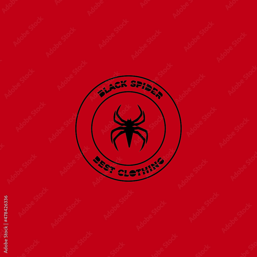 The black spider design is suitable for use as a sporty but scary t-shirt logo print template
