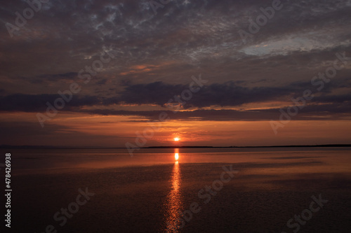 サロマ湖の夕陽
 photo