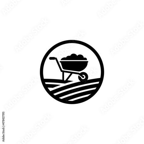 Wheelbarrow icon vector illustration