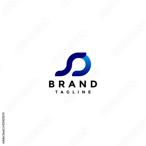 Simple logo design letter s connected with letter d. Part of an infinity line consisting of the two letters s and d.
