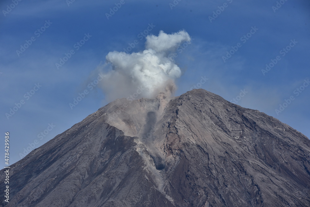 Mount Semeru erupts hot clouds / wedus gembel in East Java, Indonesia