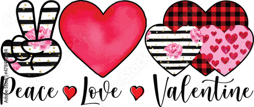 peace love valentine t-shirt design 