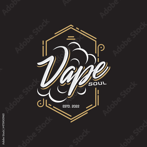 Vape vapour store classic logo template