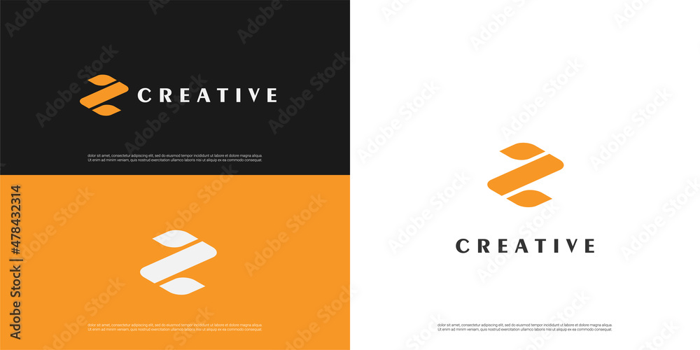 letter Z logo abstract design, Minimalist Z initial based vector icon.	 - obrazy, fototapety, plakaty 