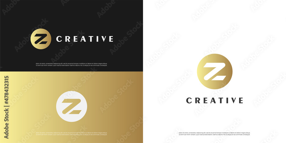 letter Z logo negative space design, Minimalist Z initial based vector icon.	 - obrazy, fototapety, plakaty 