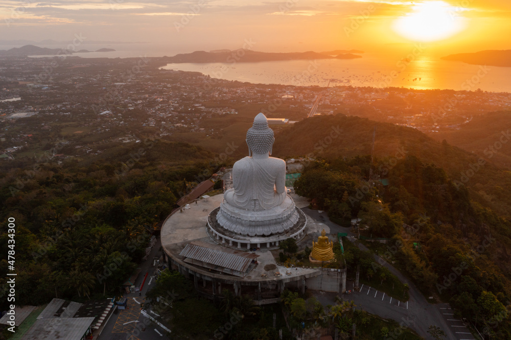 Phuket Big Buddha is one of the island most important and revered landmarks on the island..Phuket big Buddha is on the top of high mountain can see around the Phuket island Phuket Big Buddha is one of the island most important and revered landmarks on the island..Phuket big Buddha is on the top of high mountain can see around the Phuket island