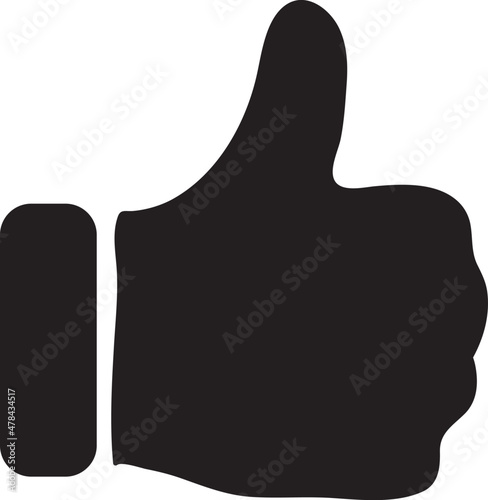 Hand Thumb Up icon flat. Illustration isolated on white background..eps