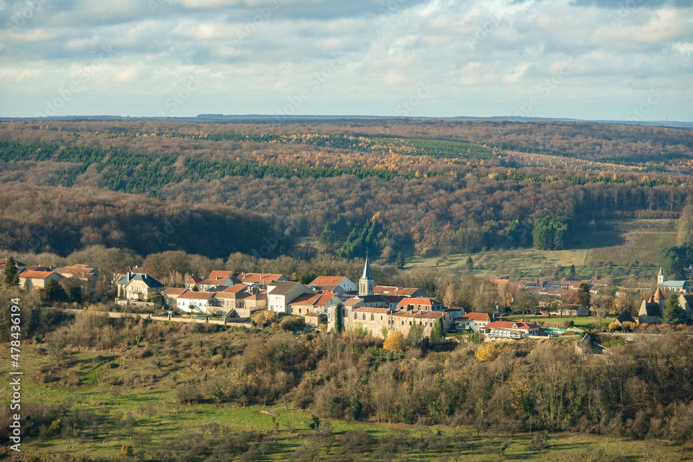 Aerial Buxières sous les Côtes Lorraine France