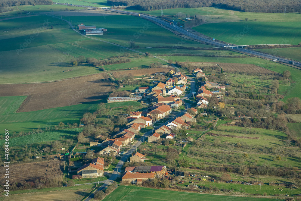 Aerial Village de Hennemont Lorraine France