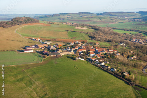 Bezaumont, Chateau de Villeauval. Aerial Lorraine France