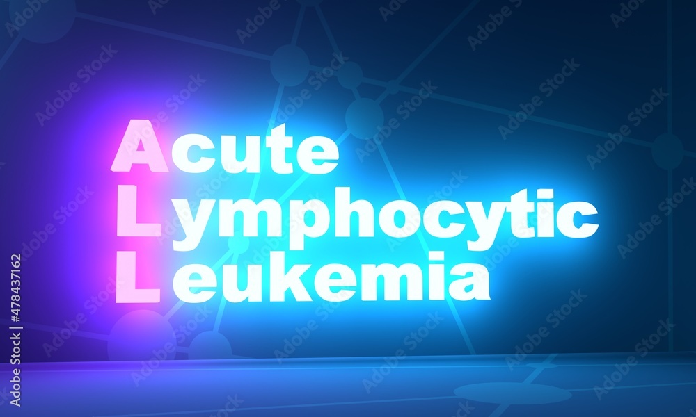 ALL - Acute Lymphocytic Leukemia acronym. 3D Render