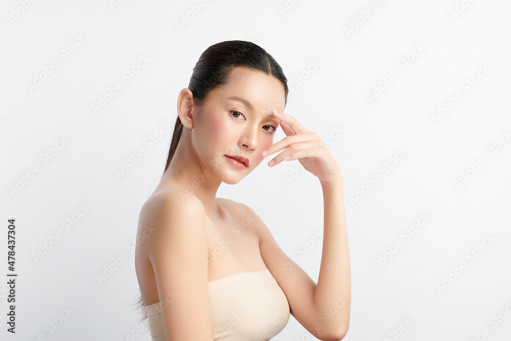 Beautiful young asian woman with clean fresh skin on white background, Face care, Facial treatment, Cosmetology, beauty and spa, Asian women portrait. Beautiful young asian woman with clean fresh skin on white background, Face care, Facial treatment, Cosmetology, beauty and spa, Asian women portrait.