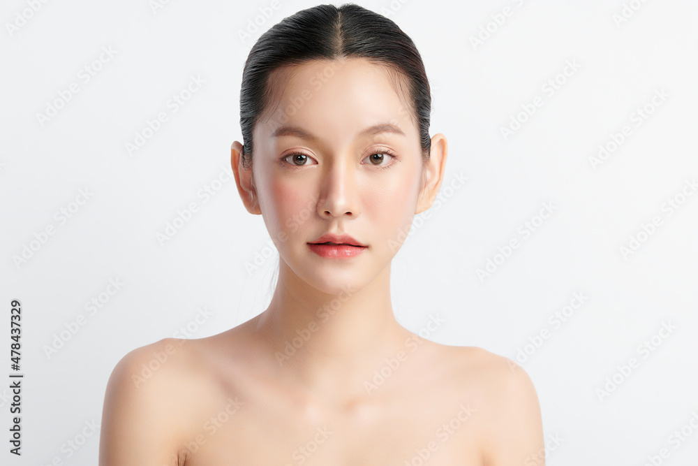 Beautiful young asian woman with clean fresh skin on white background, Face care, Facial treatment, Cosmetology, beauty and spa, Asian women portrait. Beautiful young asian woman with clean fresh skin on white background, Face care, Facial treatment, Cosmetology, beauty and spa, Asian women portrait.