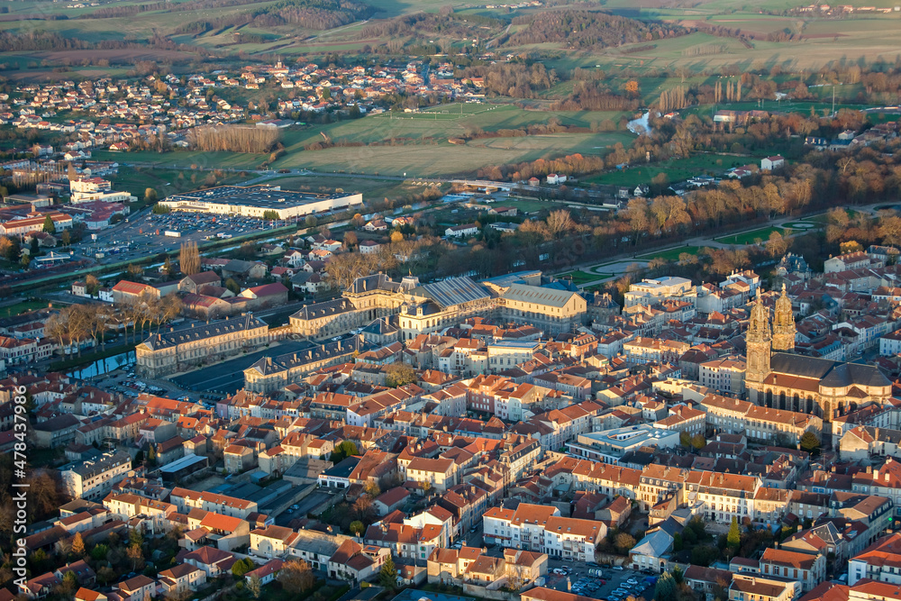 Fototapeta premium Aerial Luneville et Son Chateau Lorraine France