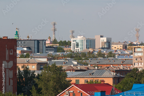roofs of houses in the city of Izhevsk