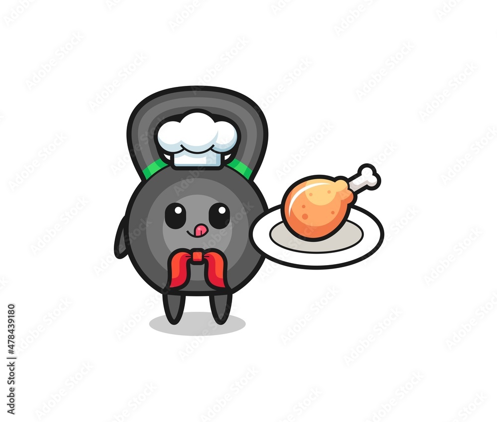 kettlebell fried chicken chef cartoon character kettlebell fried chicken chef cartoon character