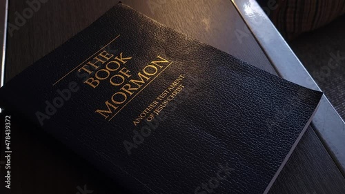 Close Up of The Book of Mormon on a Table photo