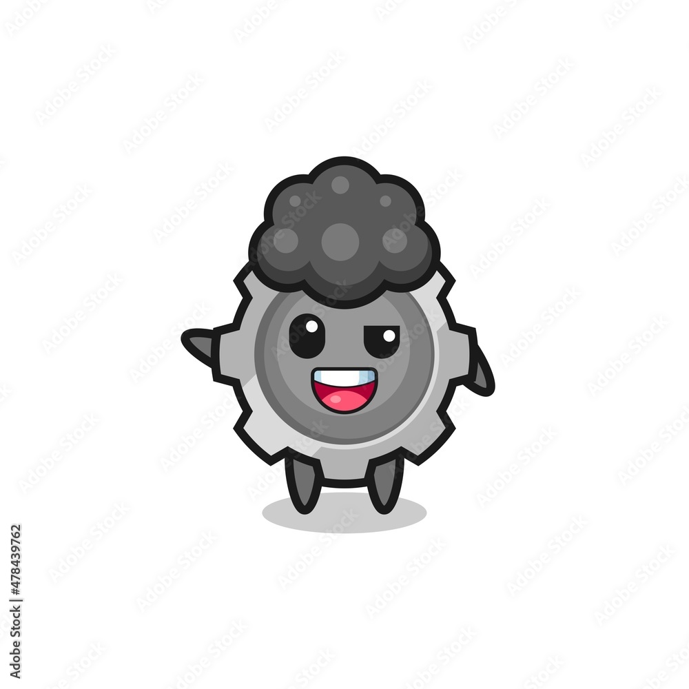 gear character as the afro boy gear character as the afro boy