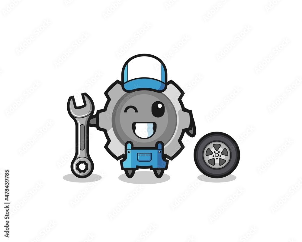 the gear character as a mechanic mascot the gear character as a mechanic mascot