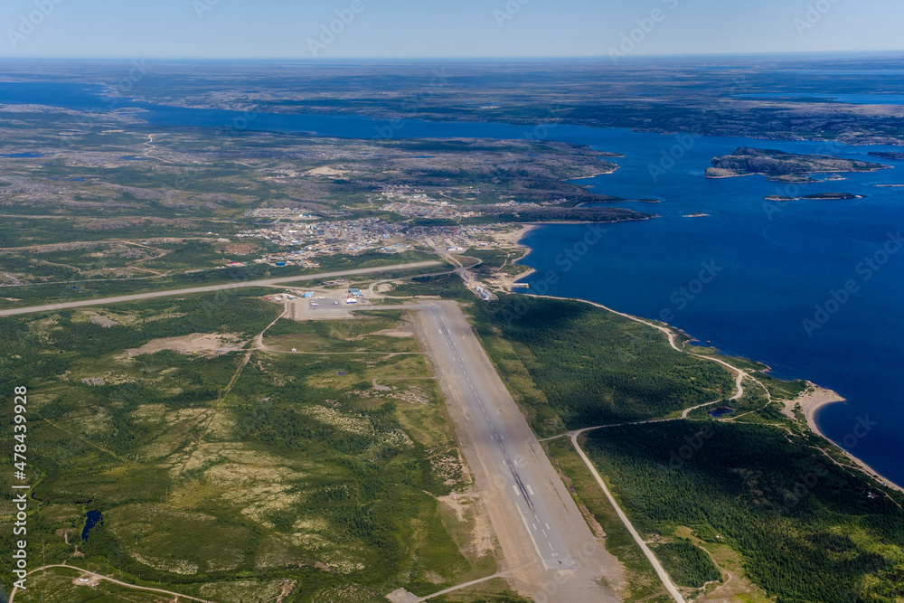 Airport at Inuit Village of Kuujjuaq Nunavik Quebec Canada Airport at Inuit Village of Kuujjuaq Nunavik Quebec Canada