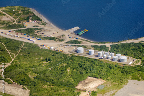 Fuel Storage nuit Village of Kuujjuaq Nunavik Quebec Canada photo