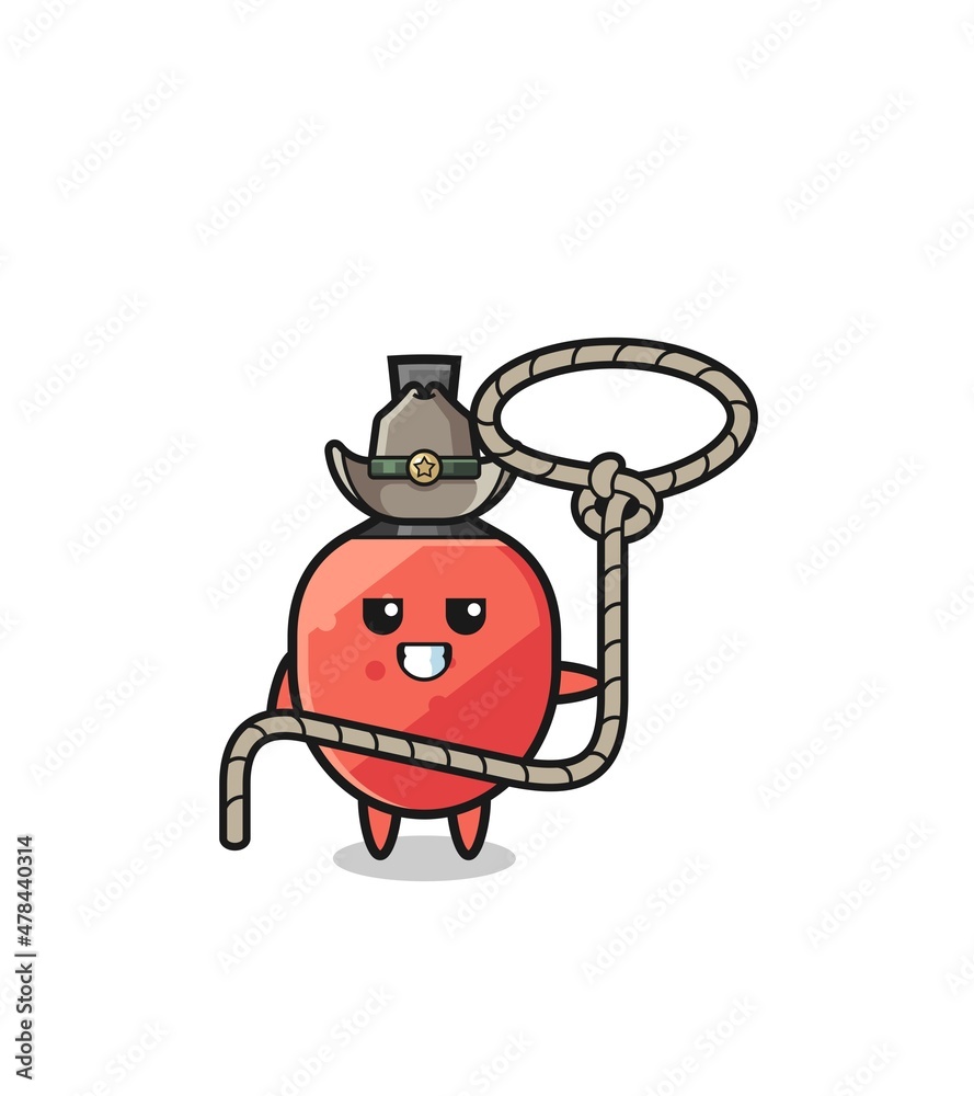 Fototapeta premium the table tennis racket cowboy with lasso rope