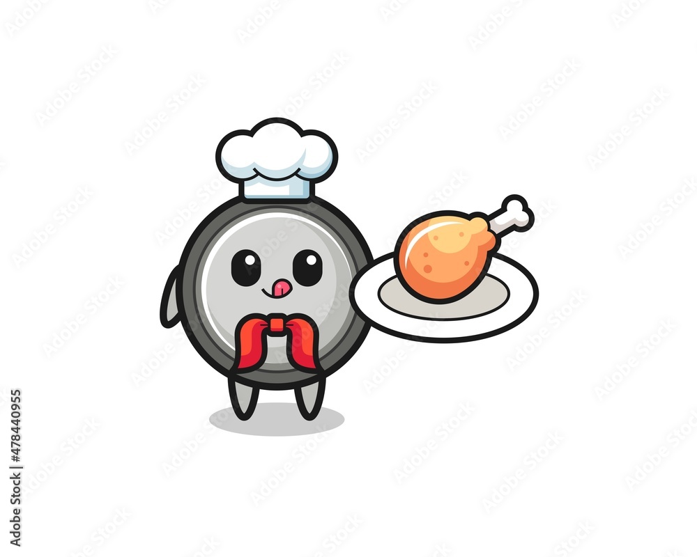 button cell fried chicken chef cartoon character button cell fried chicken chef cartoon character