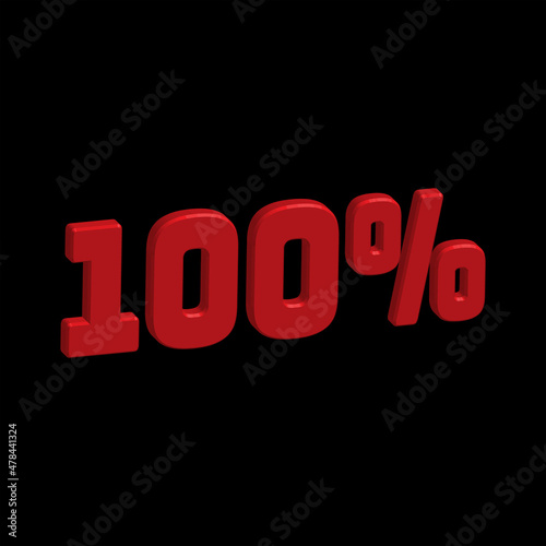 illustration of 3D rendering Number for Discount from a font set with the background.