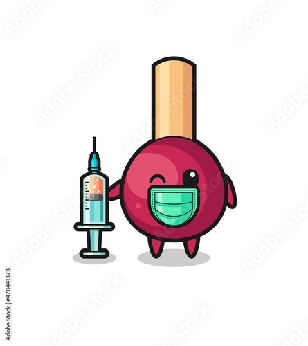 matches mascot as vaccinator