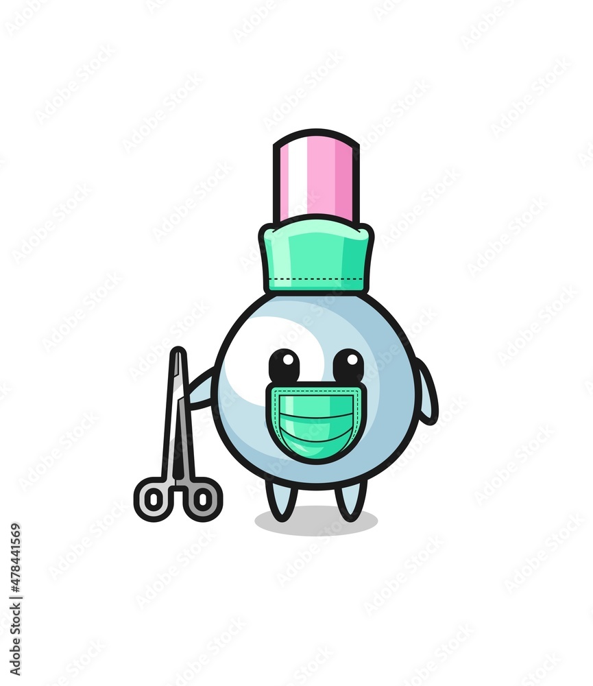 surgeon cotton bud mascot character