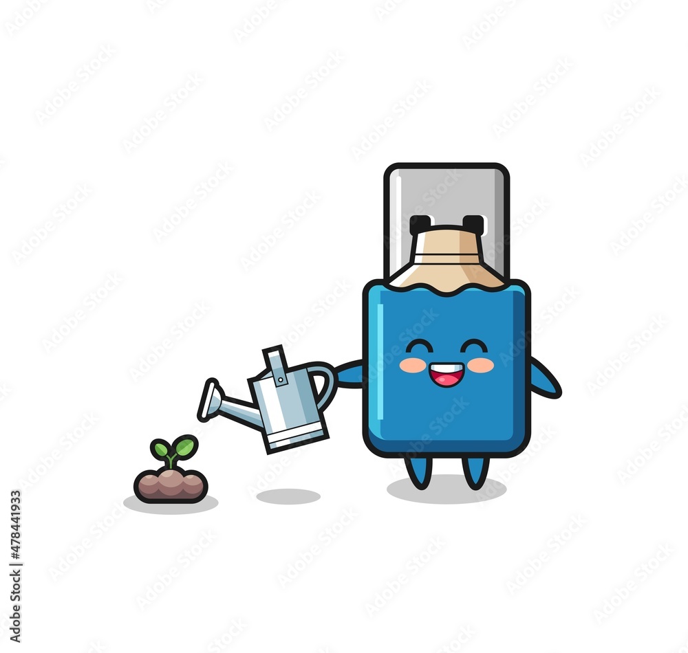 cute flash drive usb is watering plant seeds cute flash drive usb is watering plant seeds