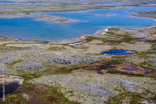 Abstract Tundra Landscape Near Povungnituk Nunavik Quebec Canada