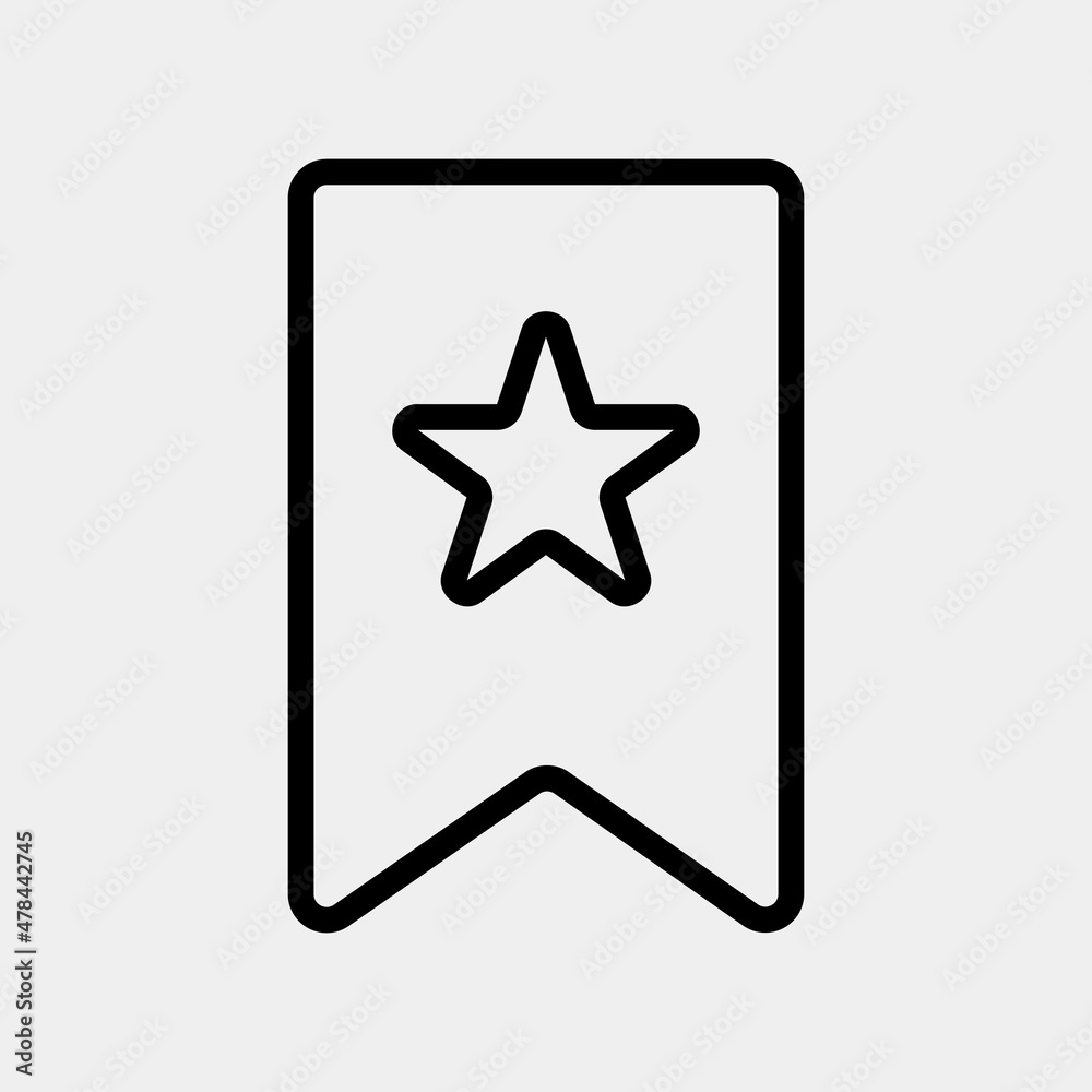 Bookmark icon in line style about social media, use for website mobile app presentation Bookmark icon in line style about social media, use for website mobile app presentation