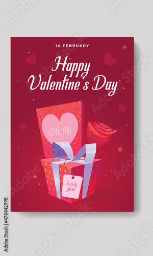 Valentines day 14 february literary poster banner background template